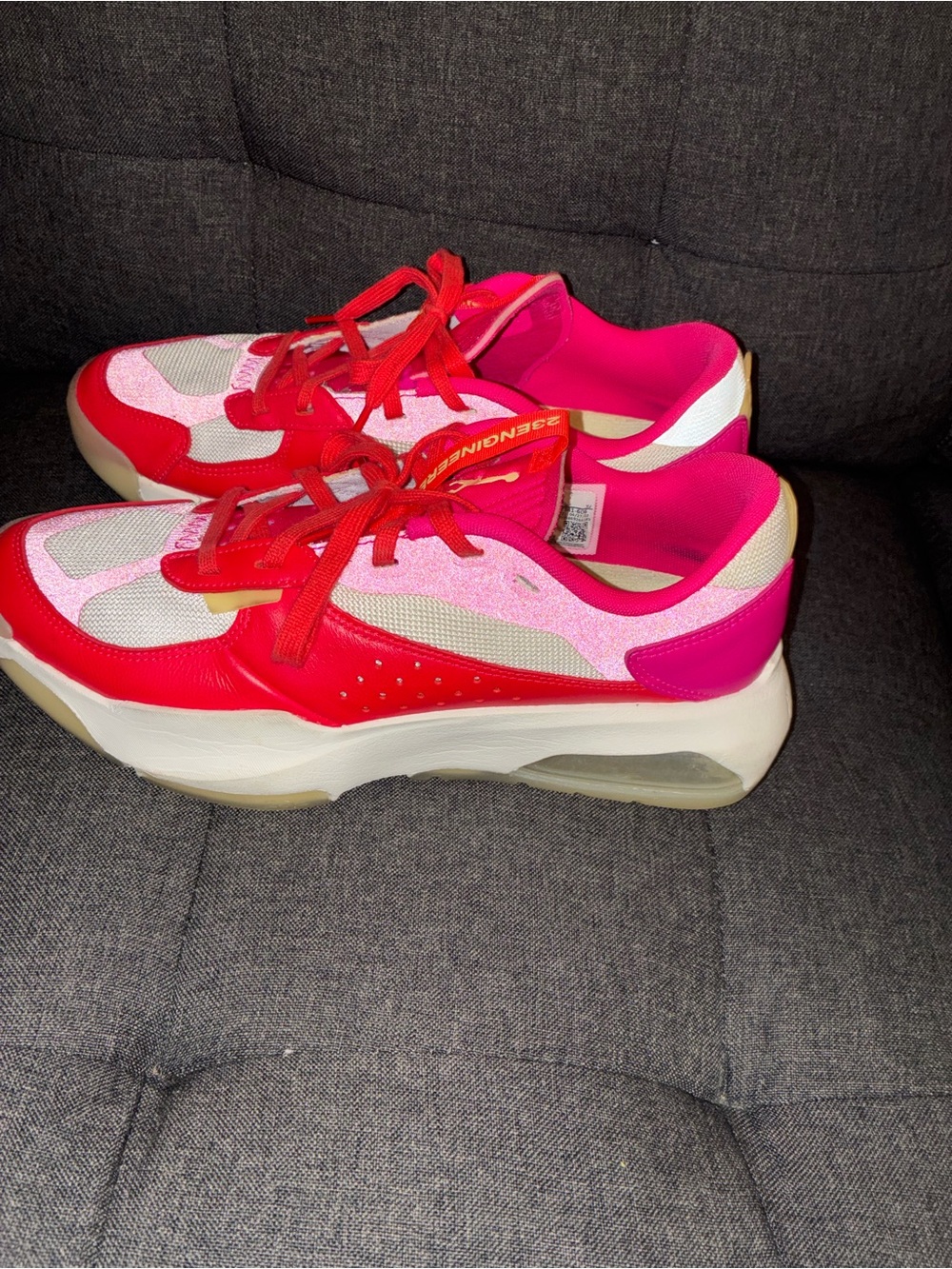 Jordan Women's Hot Pink and Red Platform Sneakers